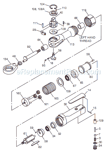 Page A Diagram and Parts List for CP828 T022708 Chicago Pneumatic Ratchet